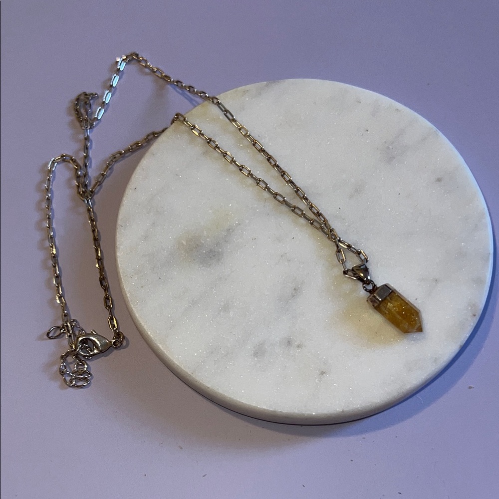 Elegant Gold citrine Pendant Necklace
